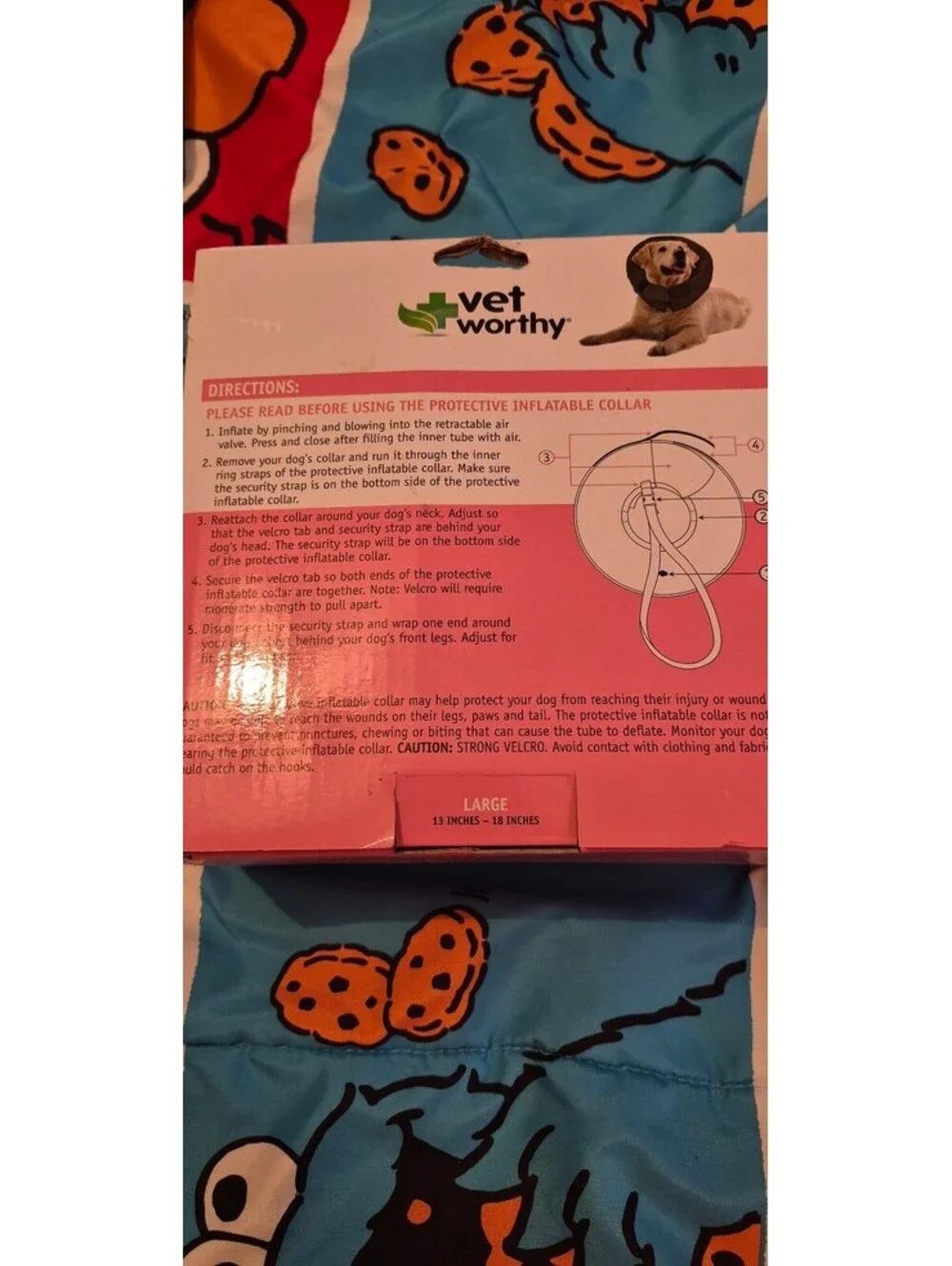 Vet Worthy Protective Inflatable Collar Large 13-18 Inches Neck Circumference